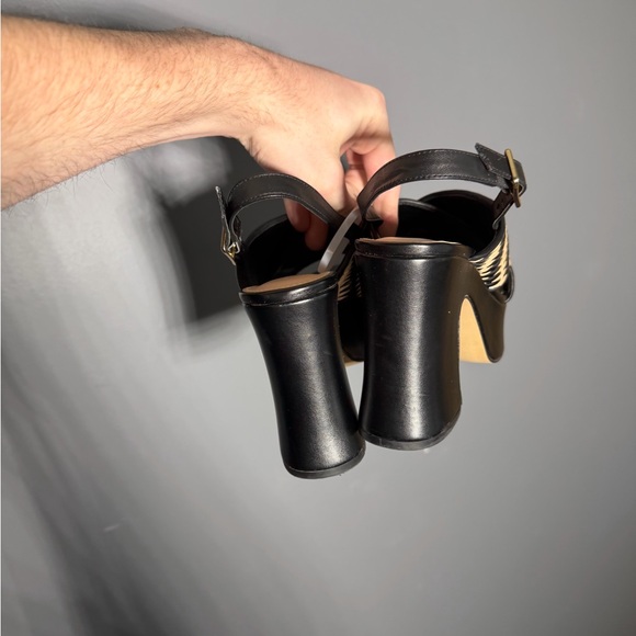 Anthropologie Cross-Strap Woven Platform Sandals Size EU 38 - Picture 4 of 7